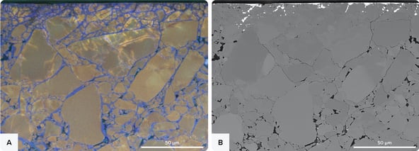  Cathodoluminescence and BSE images of the sheared quartz gouge.